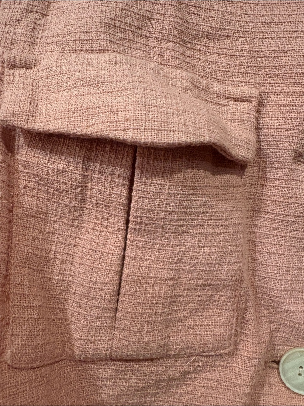 Zara $60 Textured Cropped Blazer salmon pink M boxy utility pocket - Picture 5 of 9